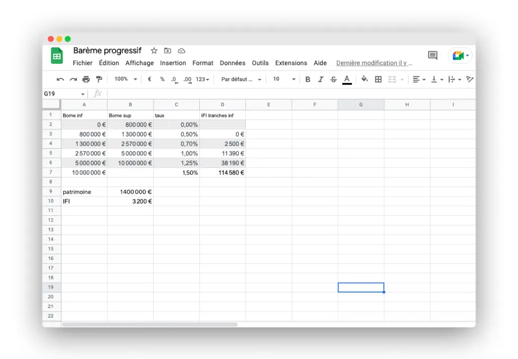 Modèle Excel Barème Progressif