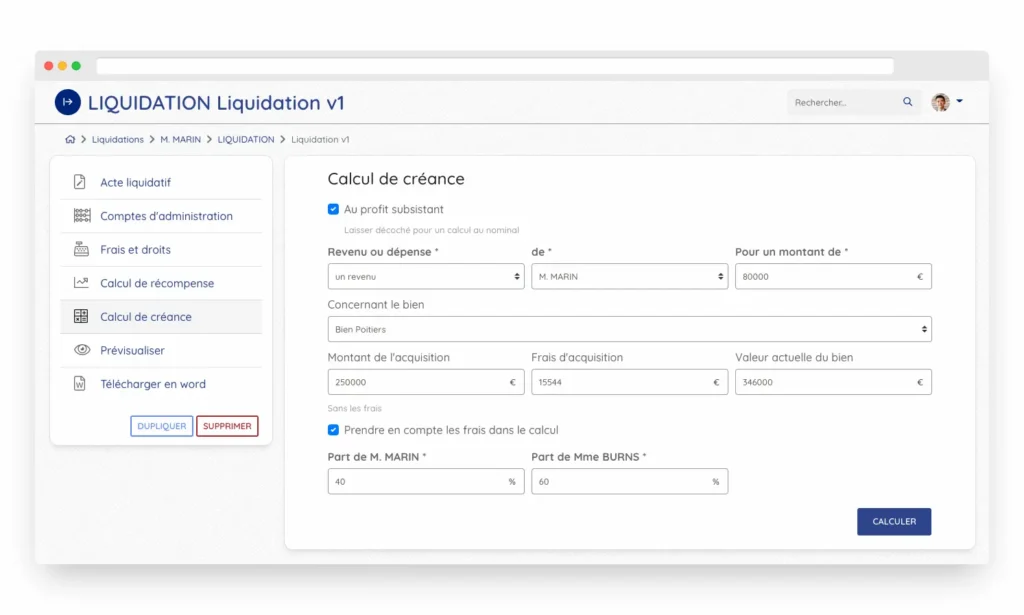Interface Projustis Profit Subsistant